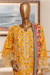Bin Saeed Stitched 3 Piece Exclusive Chikankari Vol-07 Collection'2025-NSM-2282-Yellow